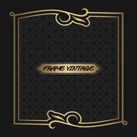 gold vintage frame border ornament vector