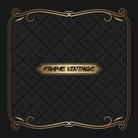 gold vintage frame border ornament vector