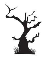 dry tree black silhouette vector