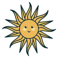 sun summer retro style vector