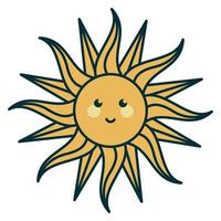 sun summer retro style vector