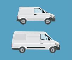 maqueta furgonetas vehículos blancos vector