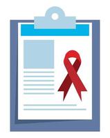 AIDS day ribbon in clipboard vector