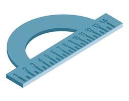 protractor school supply isometric vector