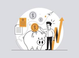 man and savings vector