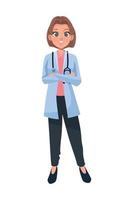 blond female professional doctor vector