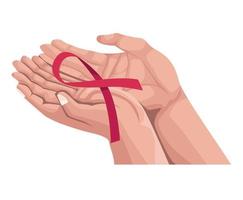 hands with AIDS ribbon campaign vector