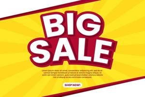 Big Sale banner promotion template with yellow background vector