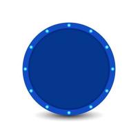 Vector realistic circle neon blue billboard for decoration social media banner