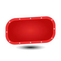 cartelera roja de neón realista vectorial para decoración banner de redes sociales vector