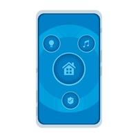 smartphone with smarthome app vector