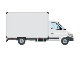 white delivery truck mockup vector