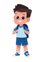 student boy with schoolbag vector