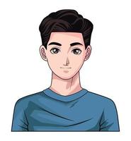 young man with blue shirt vector