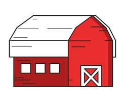 red farm stable vector