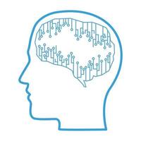 profile with brain circuit electric vector