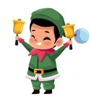 little elf with bells vector