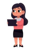 elegant businesswoman with tablet vector