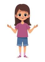 cute little girl speaking vector