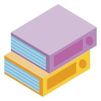 pile text books isometric vector