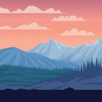 paisaje de belleza con bosque vector