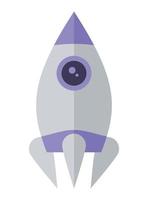 purple rocket start up vector