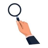 hand with magnifying glass vector