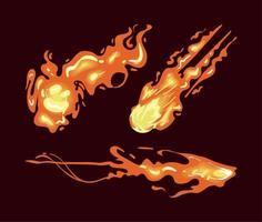 three fires flames icons vector