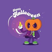 happy halloween lettering poster vector