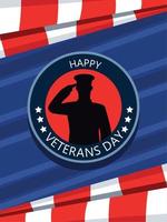 happy veterans day seal vector