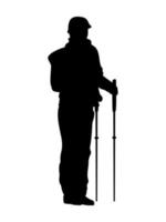 traveler walker standing silhouette vector