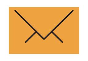 orange envelope mail vector