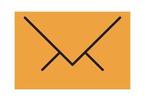 orange envelope mail vector