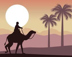 tourist in camel vector