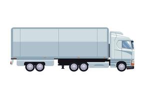 maqueta de vehículo de camión de remolque blanco vector