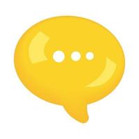 yellow speech bubble message vector