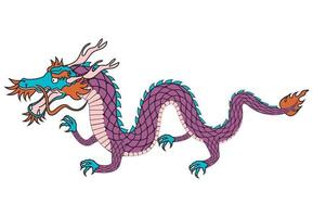 bestia dragón asiático púrpura vector