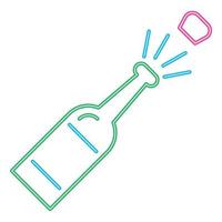 champagne bottle neon style vector