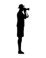 traveler standing takin photography vector