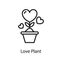 Love Plant Vector Outline Icon Design illustration. Love Symbol on White background EPS 10 File