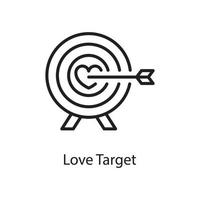 Love Target Vector Outline Icon Design illustration. Love Symbol on White background EPS 10 File