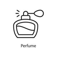 perfume vector contorno icono diseño ilustración. símbolo de amor en el archivo eps 10 de fondo blanco