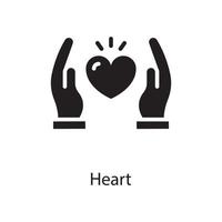 Heart  Vector Solid Icon Design illustration. Love Symbol on White background EPS 10 File