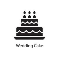 Wedding Cake Vector Solid Icon Design illustration. Love Symbol on White background EPS 10 File