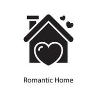 Romantic Home Vector Solid Icon Design illustration. Love Symbol on White background EPS 10 File