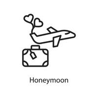 Honeymoon  Vector Outline Icon Design illustration. Love Symbol on White background EPS 10 File