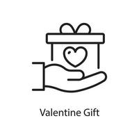 Valentine Gift  Vector Outline Icon Design illustration. Love Symbol on White background EPS 10 File