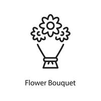 ramo de flores vector contorno icono diseño ilustración. símbolo de amor en el archivo eps 10 de fondo blanco