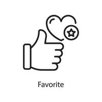 Favorite  Vector Outline Icon Design illustration. Love Symbol on White background EPS 10 File