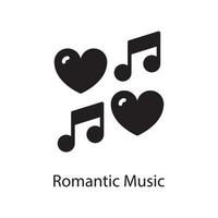 Romantic Music Vector Solid Icon Design illustration. Love Symbol on White background EPS 10 File